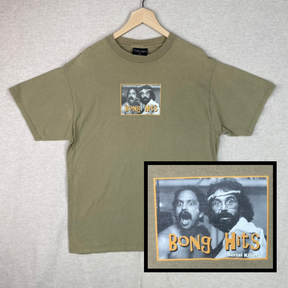 Vintage Serial Killer Mens Cheech and Chong Bong Hits Tshirt XL Rare‎ 90s Y2K
